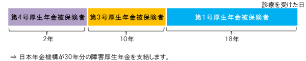 日本年金機構が30年分の障害厚生年金を支給します。